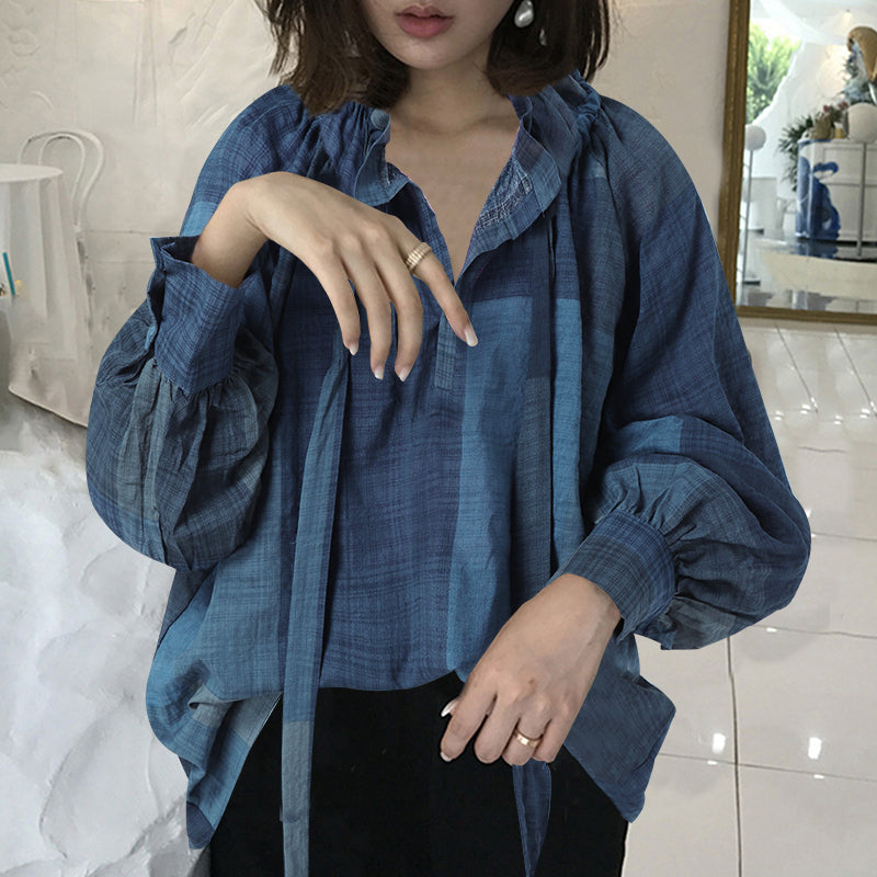 Women's Bow Stand Collar Blouse