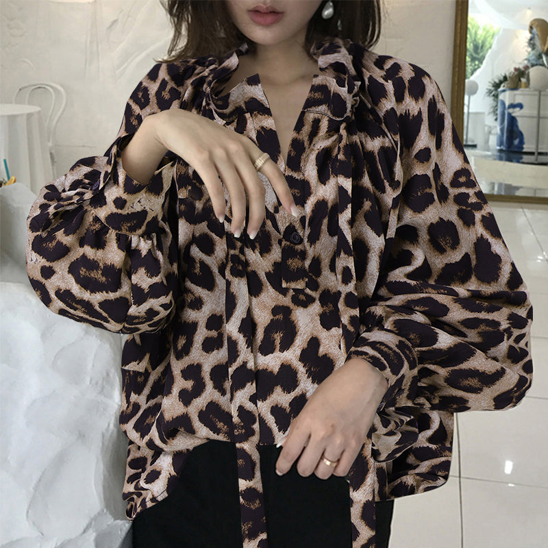 Women's Bow Stand Collar Blouse