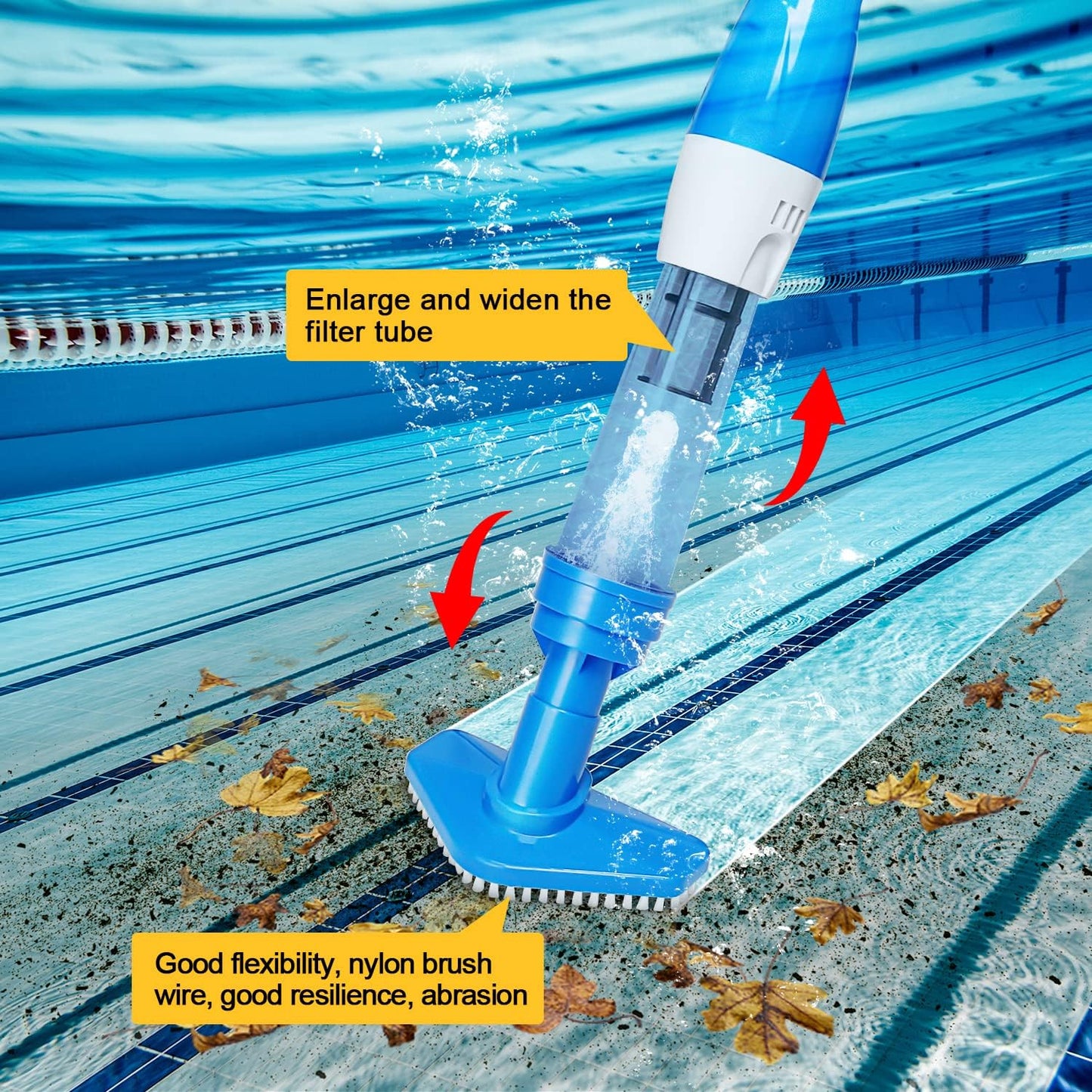 3 in 1 Cordless Rechargeable Pool Vacuum, over 100 Mins Running Time, Handheld Pool Cleaner Ideal for Spas, Hot Tubs and Small Pools for Sand and Debris Blue