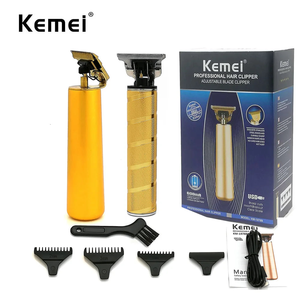 Kemei KM-1978B/T9 Heavy Hitter Cordless Trimmer Men 0mm Baldheaded Hair Clipper Finish Hair Cutting Machine